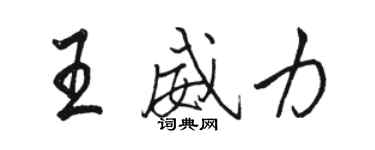 駱恆光王威力行書個性簽名怎么寫