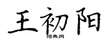 丁謙王初陽楷書個性簽名怎么寫