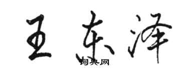 駱恆光王東澤行書個性簽名怎么寫