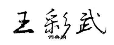 曾慶福王彩武行書個性簽名怎么寫