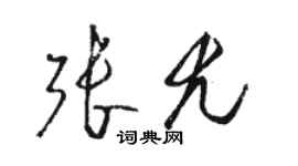 駱恆光張尤草書個性簽名怎么寫