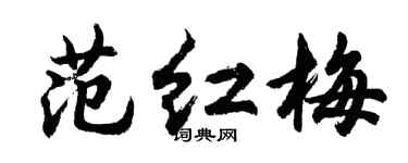 胡問遂范紅梅行書個性簽名怎么寫