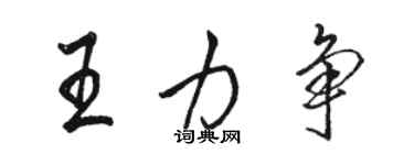 駱恆光王力爭行書個性簽名怎么寫