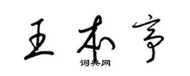 梁錦英王本亭草書個性簽名怎么寫