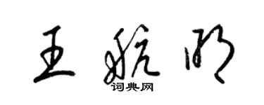 梁錦英王航明草書個性簽名怎么寫