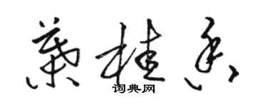 駱恆光葉桂香草書個性簽名怎么寫