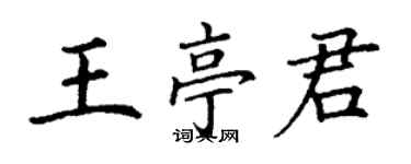 丁謙王亭君楷書個性簽名怎么寫