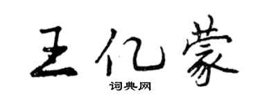 曾慶福王億蒙行書個性簽名怎么寫