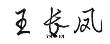 駱恆光王長鳳行書個性簽名怎么寫