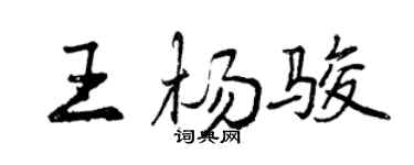 曾慶福王楊駿行書個性簽名怎么寫