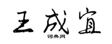 曾慶福王成宜行書個性簽名怎么寫