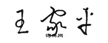 駱恆光王家平草書個性簽名怎么寫