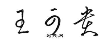 駱恆光王可貴草書個性簽名怎么寫