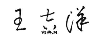 駱恆光王吉洋草書個性簽名怎么寫