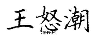 丁謙王怒潮楷書個性簽名怎么寫