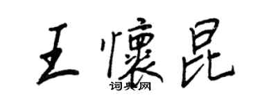 王正良王懷昆行書個性簽名怎么寫