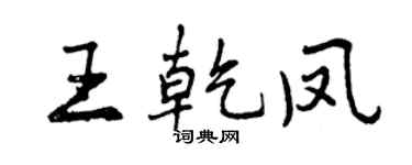 曾慶福王乾鳳行書個性簽名怎么寫