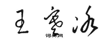 駱恆光王寒冰草書個性簽名怎么寫