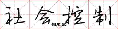 段相林社會控制行書怎么寫