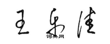 駱恆光王樂佳草書個性簽名怎么寫