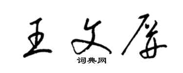 梁錦英王文屏草書個性簽名怎么寫