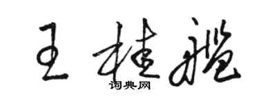 駱恆光王桂艦草書個性簽名怎么寫