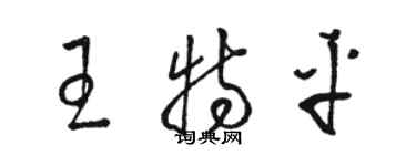 駱恆光王特平草書個性簽名怎么寫