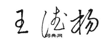駱恆光王德楊草書個性簽名怎么寫