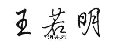 駱恆光王若明行書個性簽名怎么寫