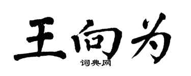 翁闓運王向為楷書個性簽名怎么寫