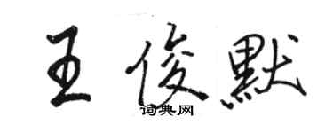 駱恆光王俊默行書個性簽名怎么寫