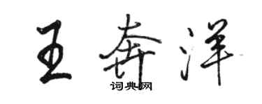 駱恆光王奔洋行書個性簽名怎么寫