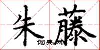 丁謙朱藤楷書怎么寫