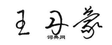 駱恆光王丹蒙草書個性簽名怎么寫