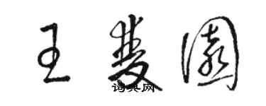 駱恆光王雙園草書個性簽名怎么寫