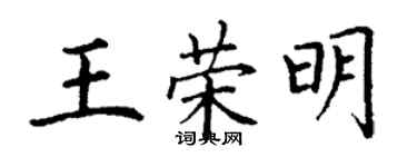 丁謙王榮明楷書個性簽名怎么寫