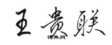 駱恆光王貴聯行書個性簽名怎么寫