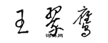 駱恆光王翠鷹草書個性簽名怎么寫