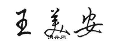 駱恆光王美安行書個性簽名怎么寫