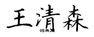 丁謙王清森楷書個性簽名怎么寫