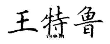 丁謙王特魯楷書個性簽名怎么寫