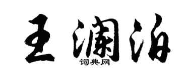 胡問遂王瀾泊行書個性簽名怎么寫