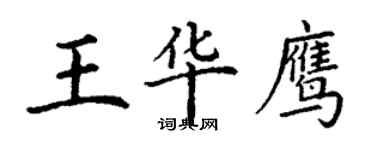 丁謙王華鷹楷書個性簽名怎么寫