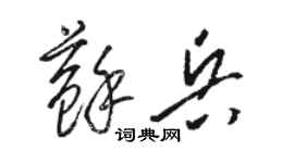 駱恆光蘇兵草書個性簽名怎么寫