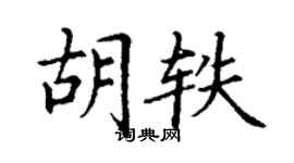 丁謙胡軼楷書個性簽名怎么寫