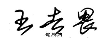 朱錫榮王去畏草書個性簽名怎么寫