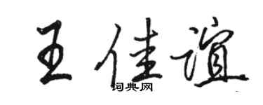 駱恆光王佳誼行書個性簽名怎么寫