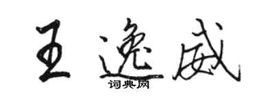 駱恆光王逸威行書個性簽名怎么寫