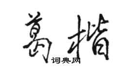 駱恆光葛楷行書個性簽名怎么寫