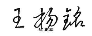 駱恆光王楊銘草書個性簽名怎么寫